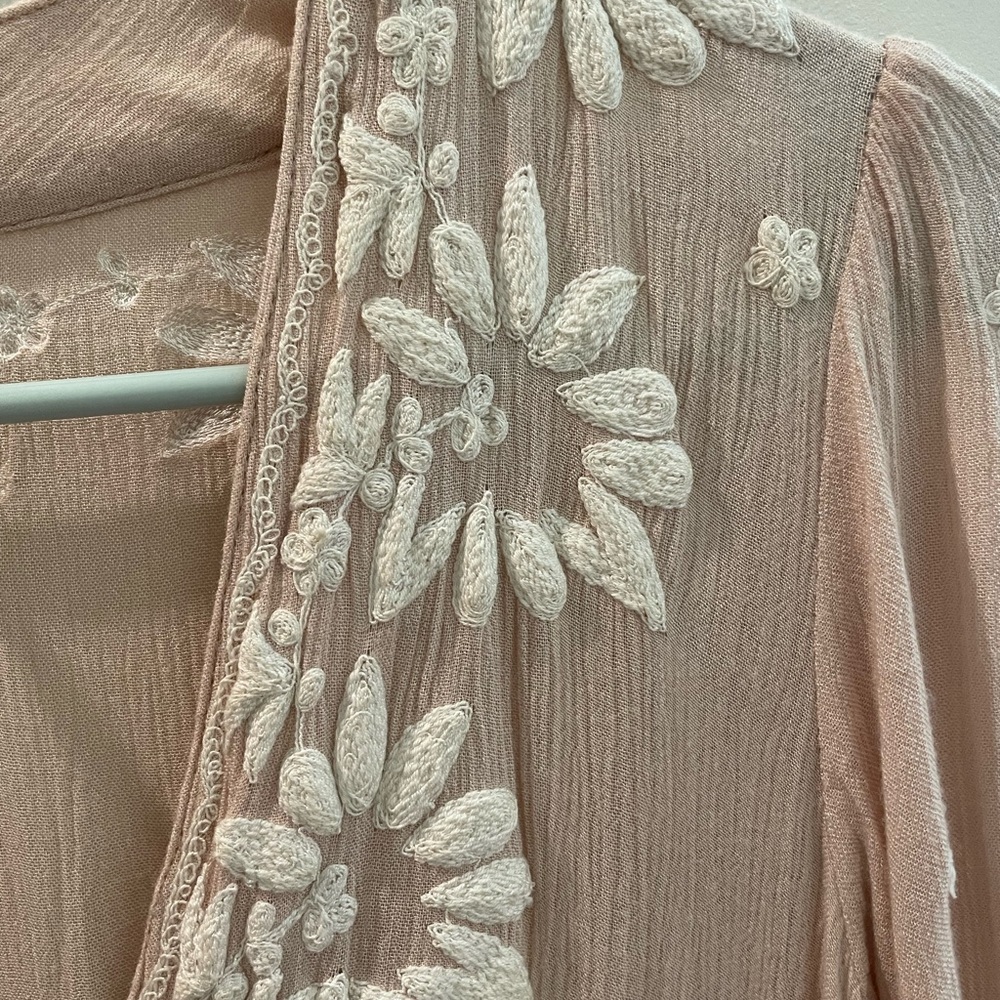 Free People Floral Embroidered Dress in Soft Tan - Picture 6 of 6